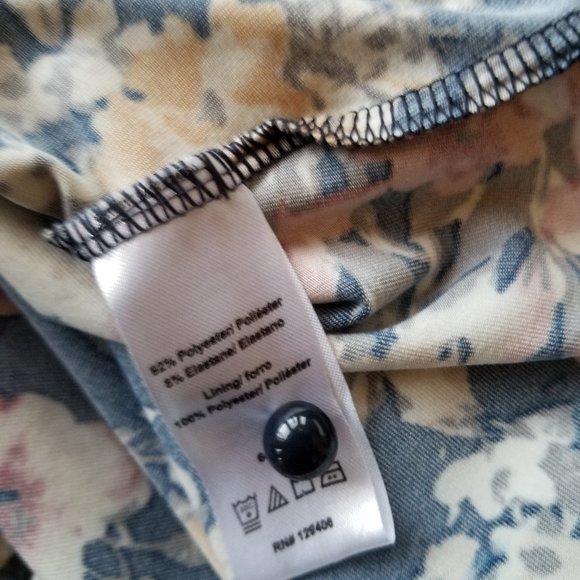 VENUS Blue Floral Mesh and Lace Top - Picture 8 of 8